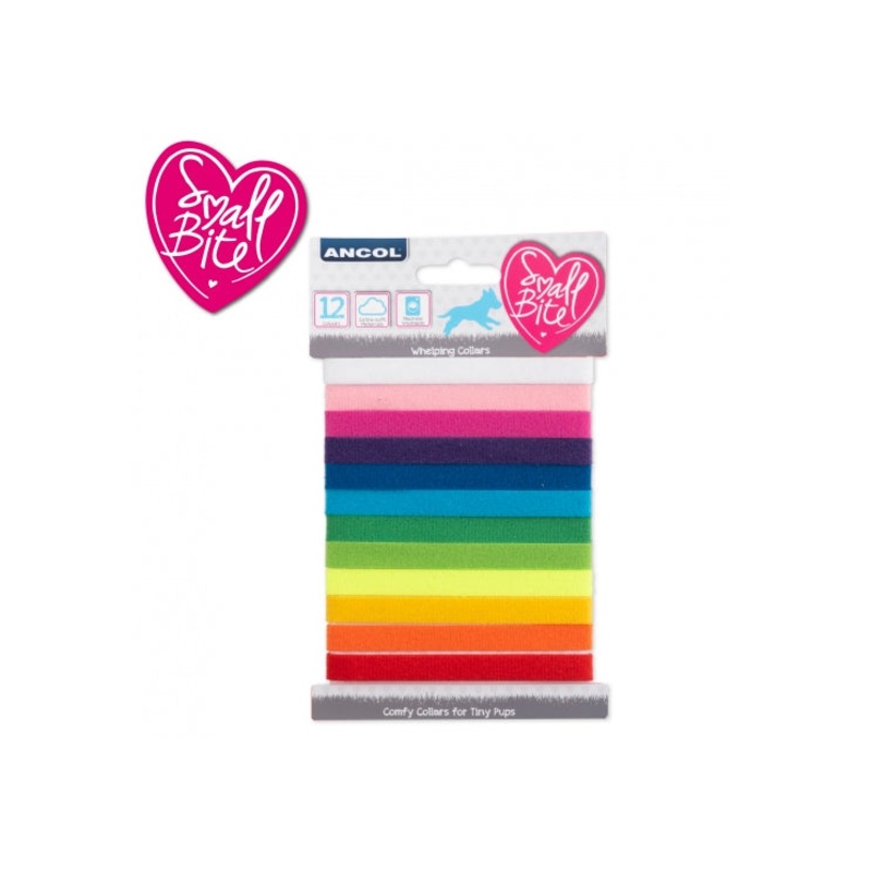 Whelping collar - card of 12 assorted colours