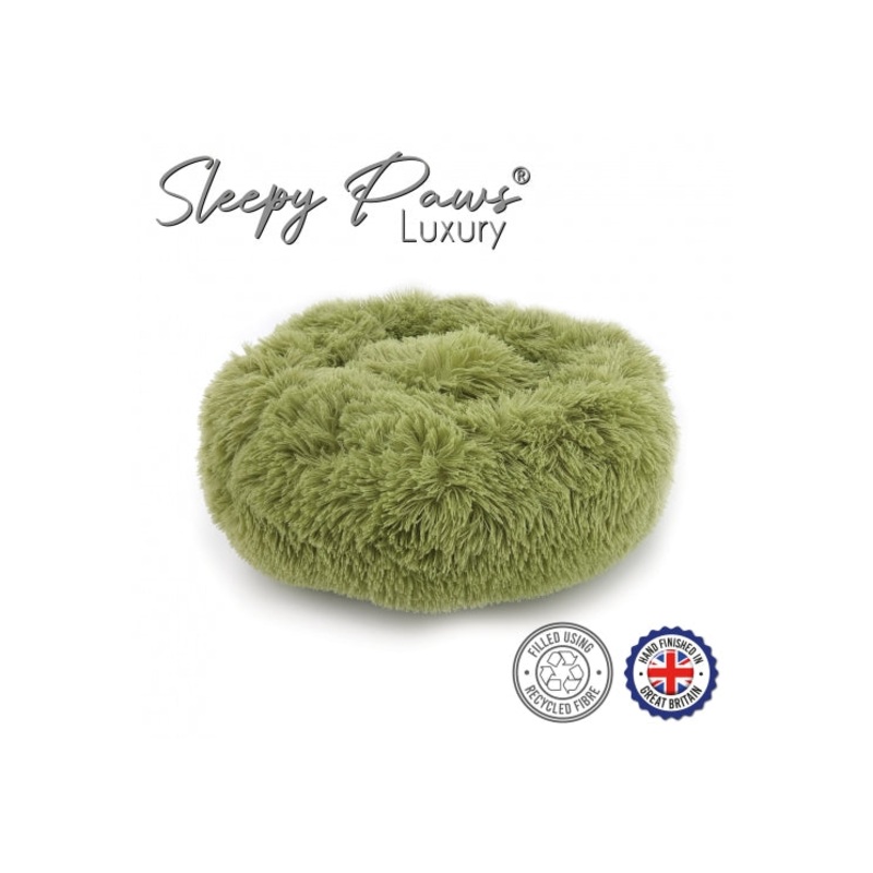 Ancol - Sleepy Paws Super Plush Donut Bed - Sage - Small (50cm)