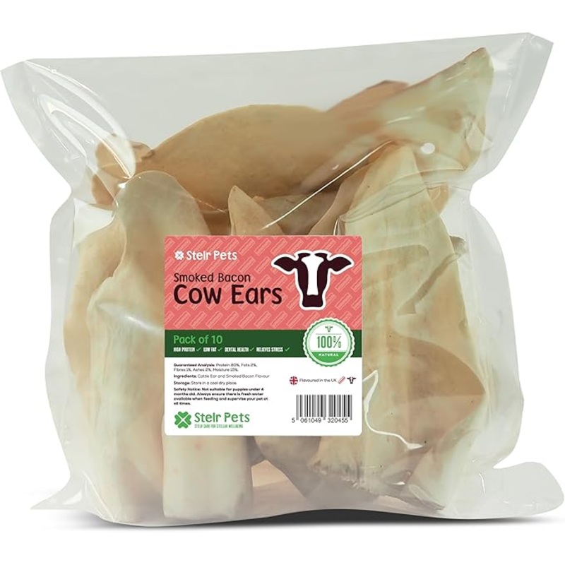 StelrPets - Cow Ear - Smoked Bacon - Per Ear
