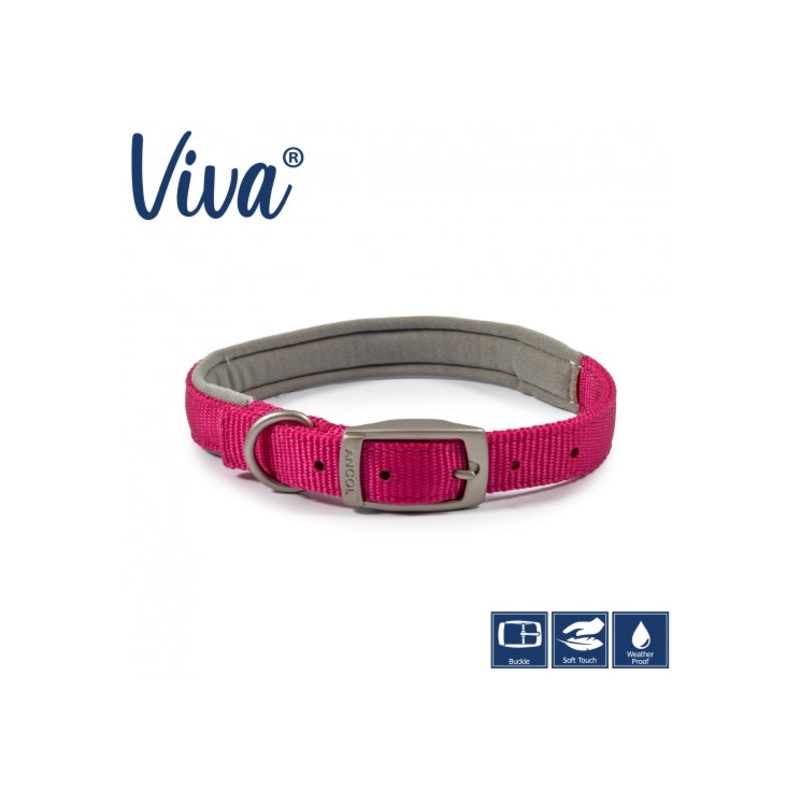 Ancol - Viva Nylon Adjustable Collar - Pink - Small (20-30cm)