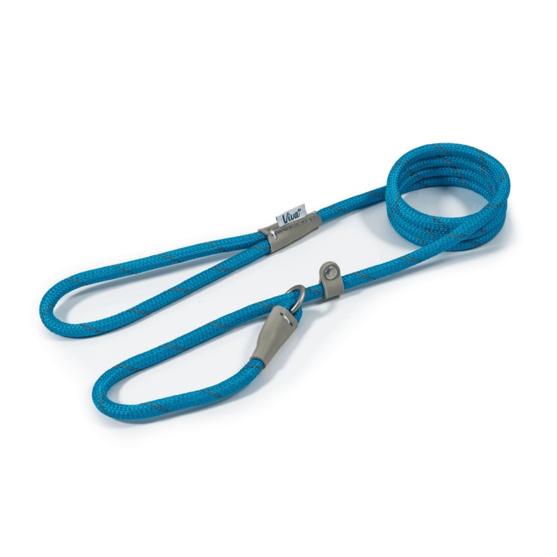 Ancol - Viva Nylon Reflective Rope Slip Lead - Blue - 120cm x 10mm (Max 30kg)