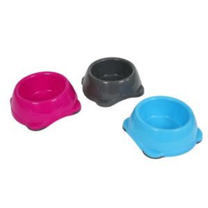 Animal Instincts - Plastic Dog Bowl - Grey/Pink/Blue - 700ml