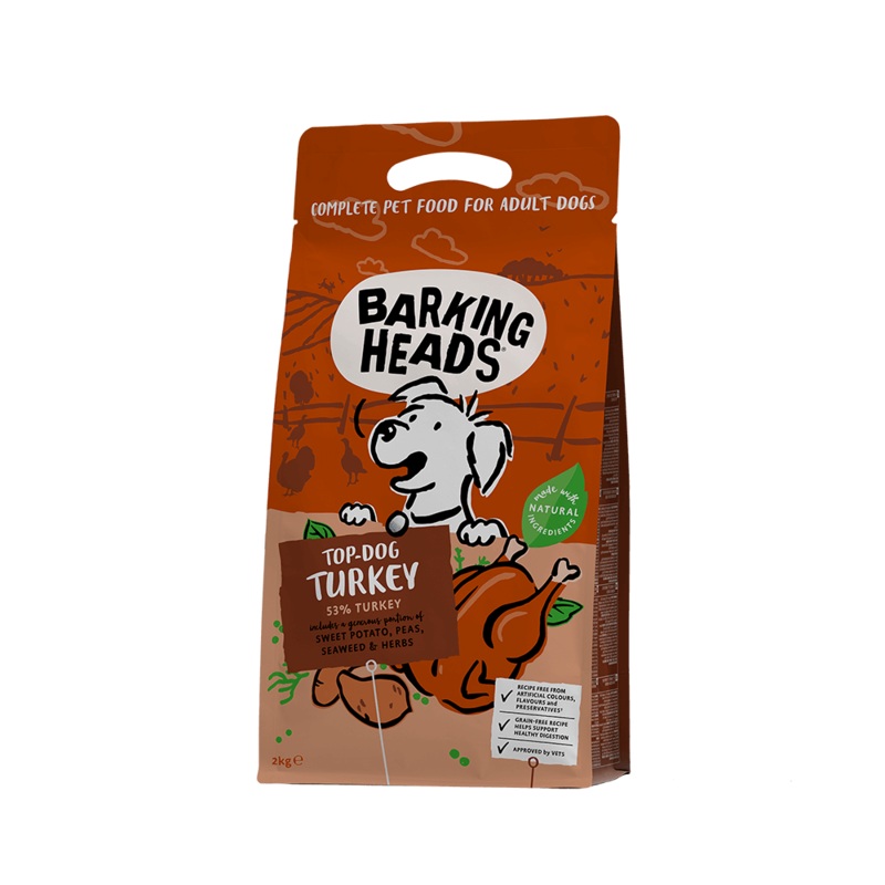 Barking Heads - Top Dog Turkey Adult Dog Grain Free - 2kg