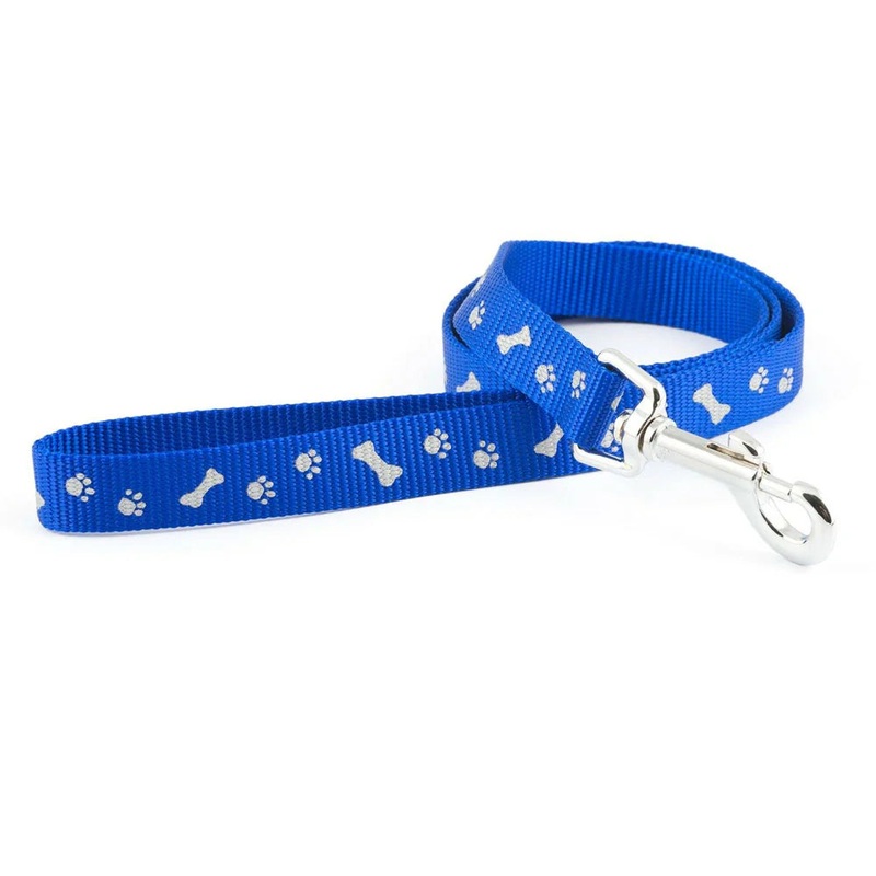 Ancol - Reflective Paw & Bone Dog Lead Blue - 1.9X100CM