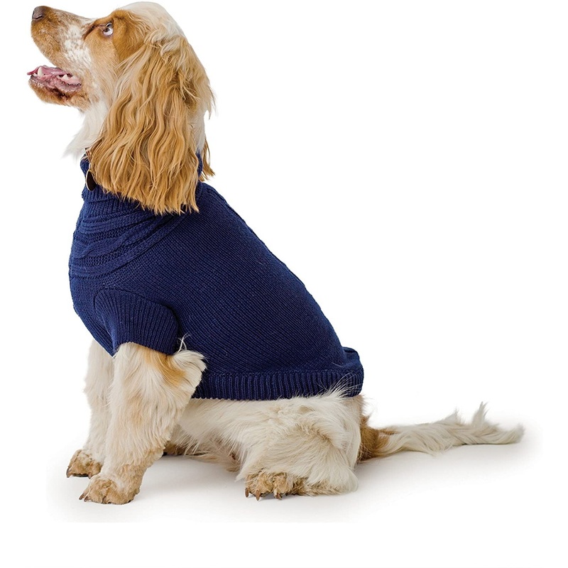 Ancol - Cable Knitted Jumper - Blue - Large (50cm)