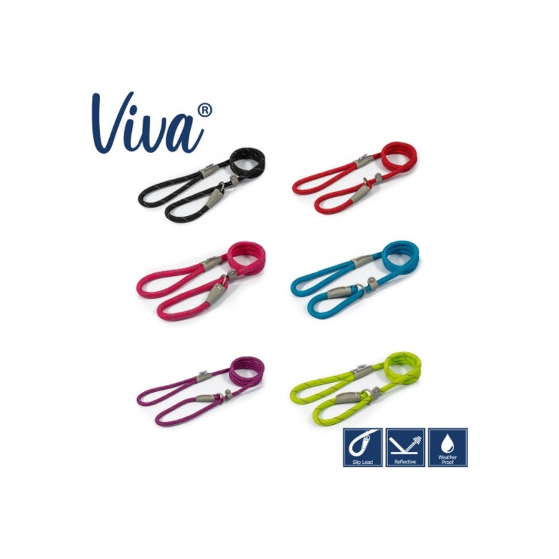 Ancol - Viva Reflective Rope Slip Lead - 1.5mx8mm (max 20kg)