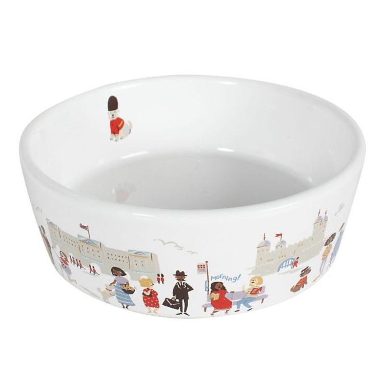 Cath Kidston - London People Ceramic Pet Bowl - Small/medium