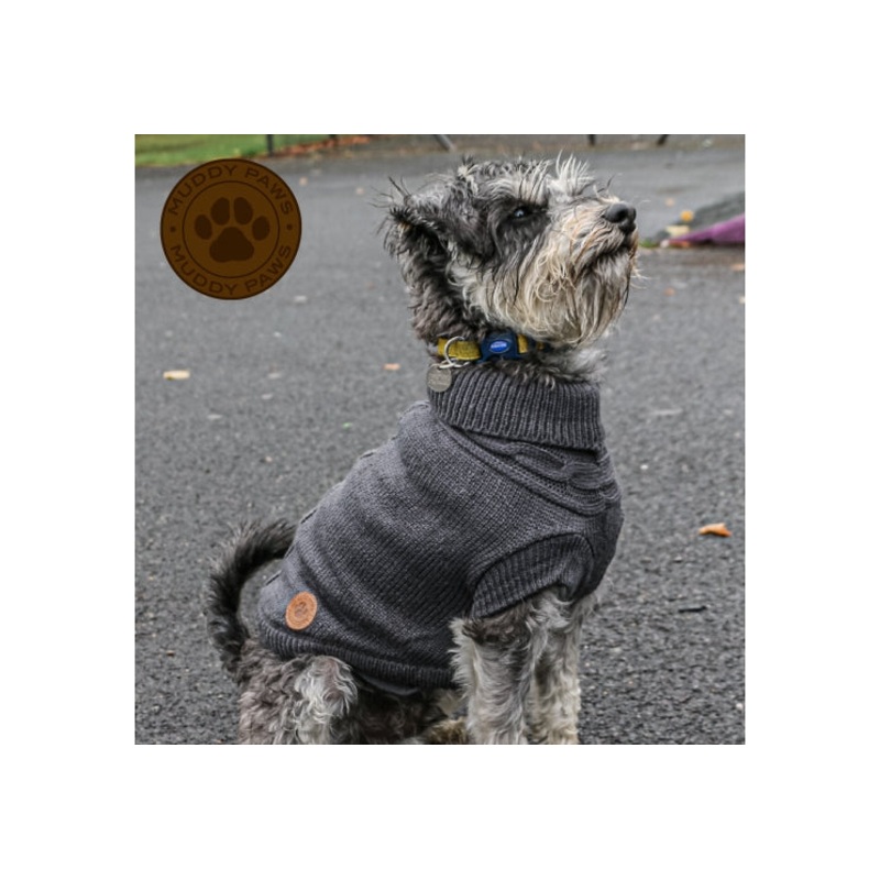 Ancol - Cable Knit Jumper - Grey - Small