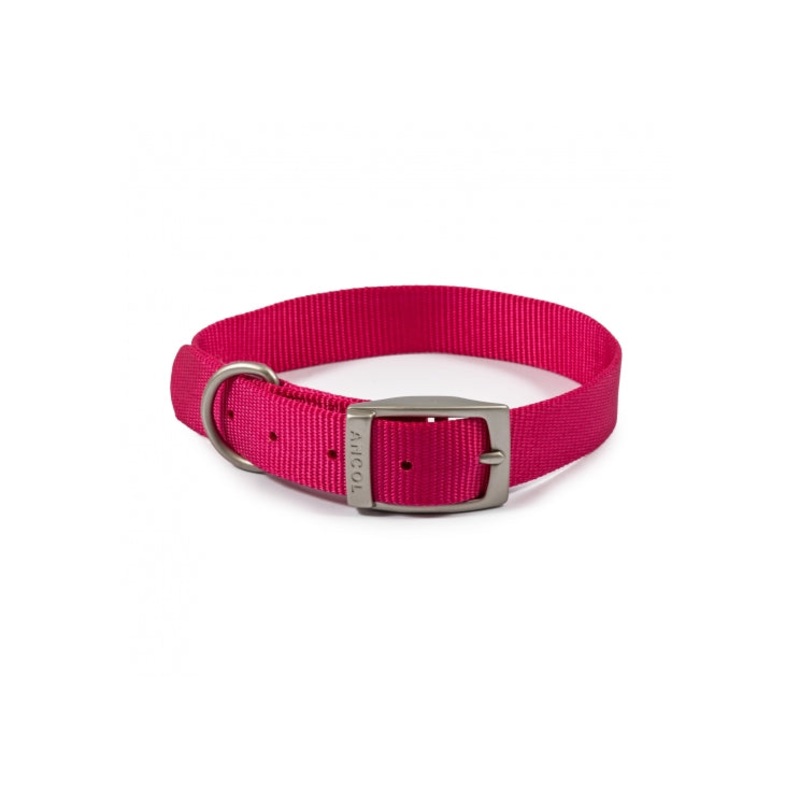 Ancol - Viva Nylon Buckle Collar - Pink - Size 3 (28-36cm)