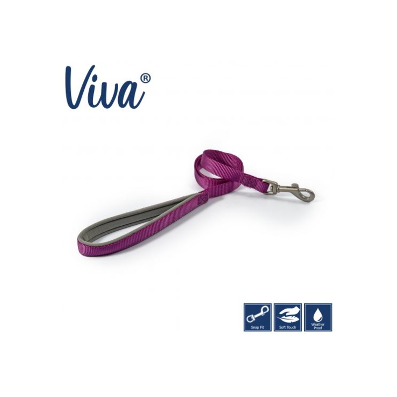 Ancol - Viva Nylon Padded Snap Lead - Purple - 100cm x 12mm (Max 20kg)