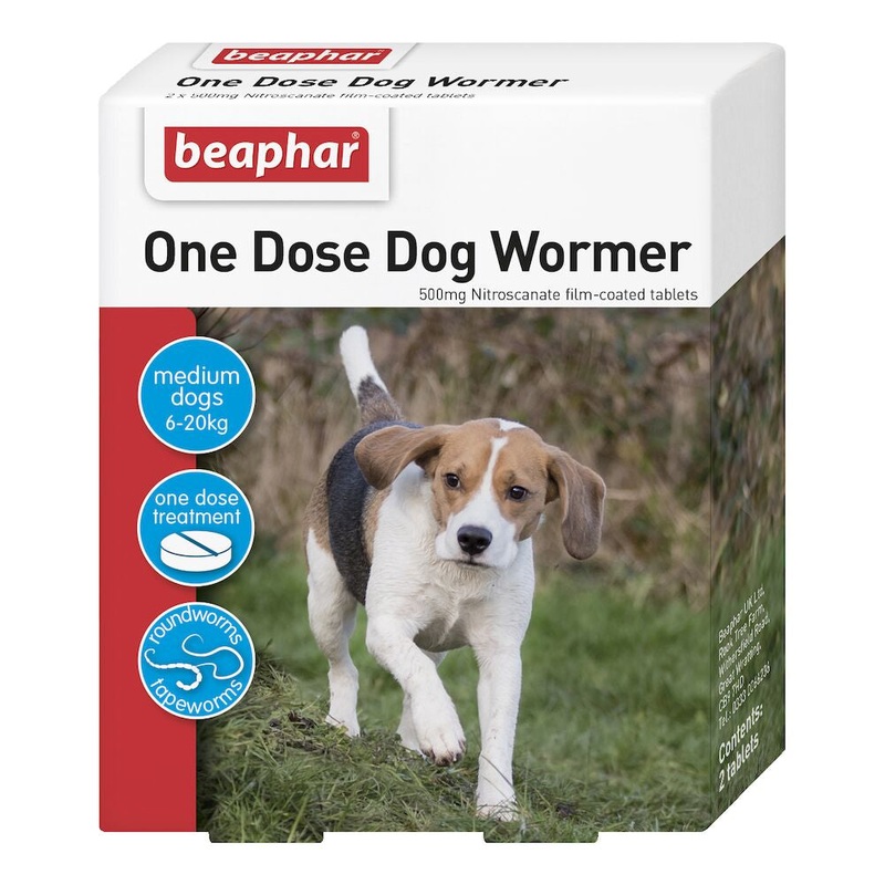 Beaphar - One Dose Wormer - Medium Dog (6-20kg) - 2 Tablets