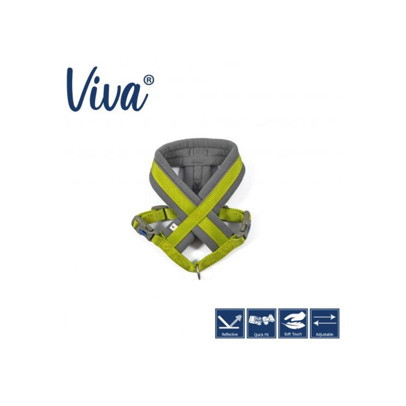 Ancol - Viva Nylon Padded Harness - Lime - Small (36-42cm)