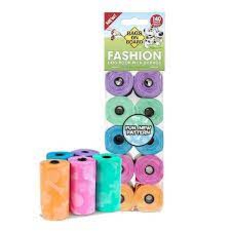 Bags on Board - Fashion Refill Poop Bags  140 Bags (10 Rolls)