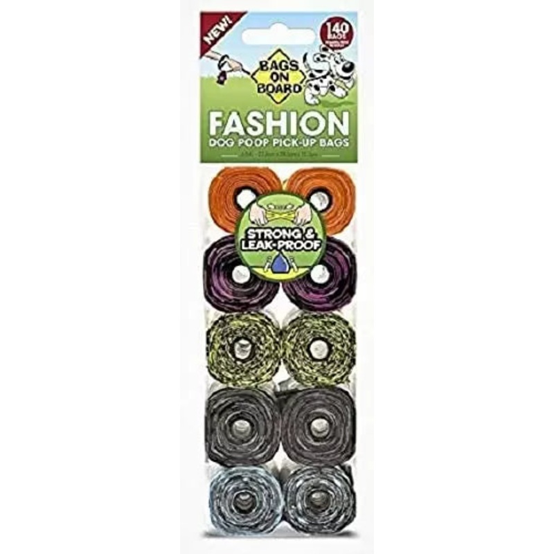 Bags on Board - Poop Pick-up Bags - Patterned - 140 Bags
