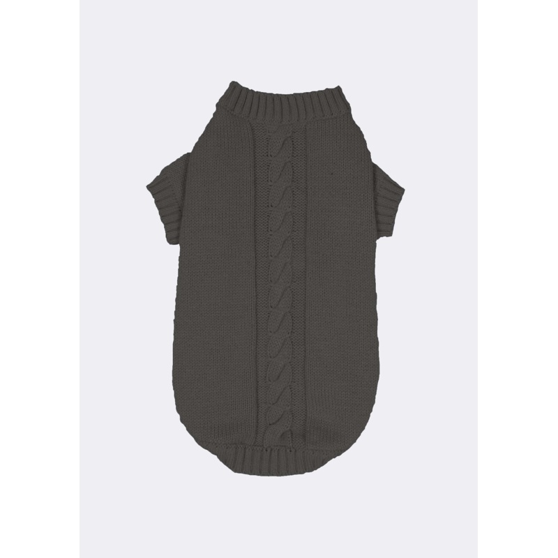 Banbury & Co - Knitted Dog Jumper - Grey - Medium (41cm)