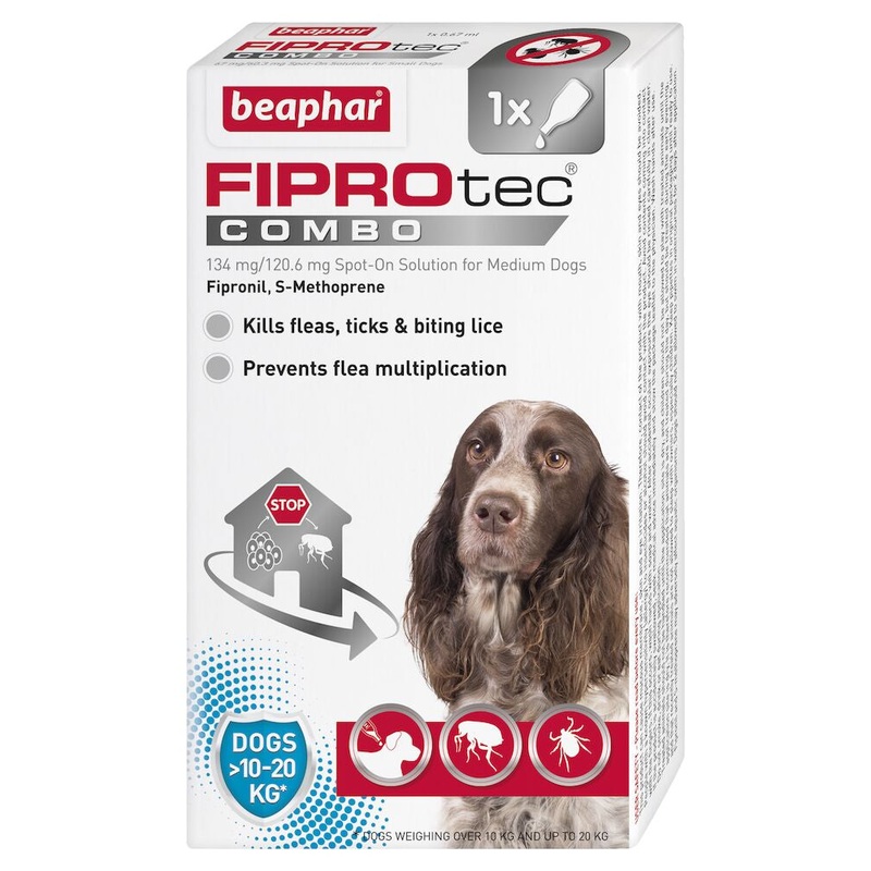 Beaphar - FIPROtec Spot on COMBO - Medium (10-20kg) Dog - 1 Pip