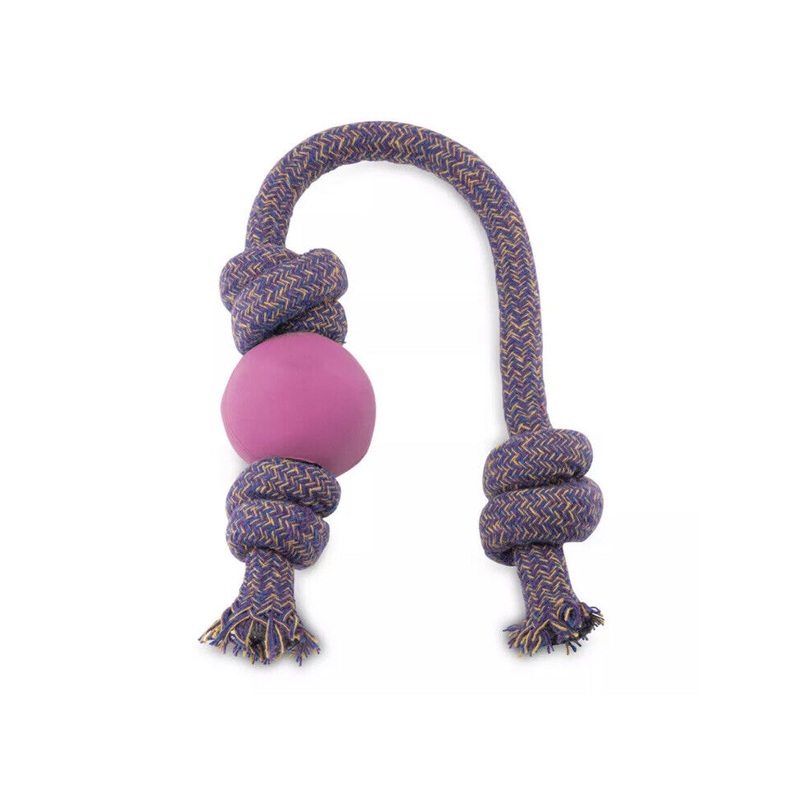 Beco - Beco Things Natural Rubber Ball on Rope - Pink - Large