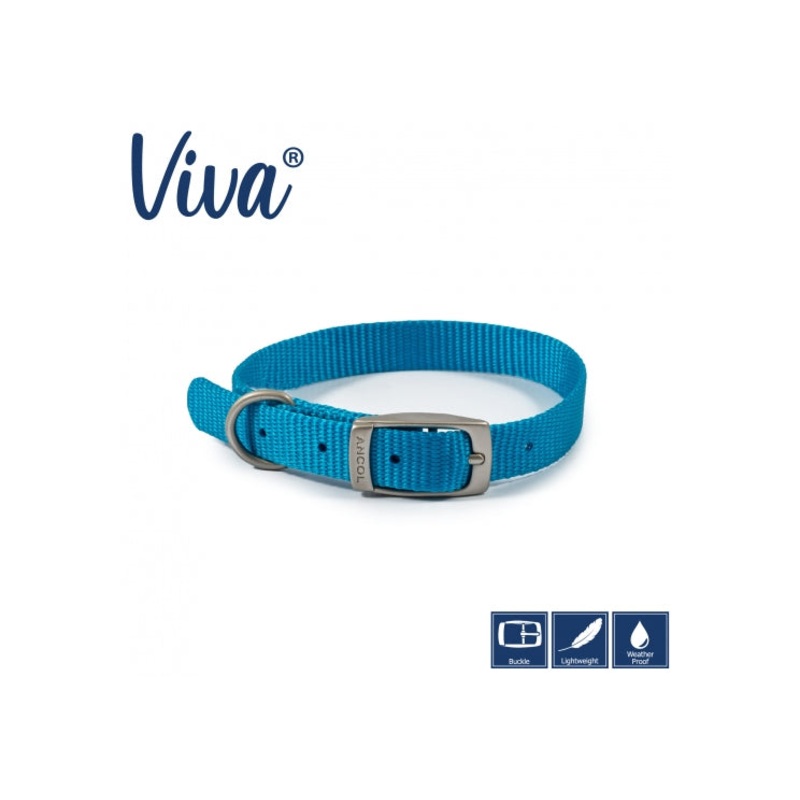 Ancol - Viva Nylon Buckle Collar - Blue - Size 1 (20-26cm)