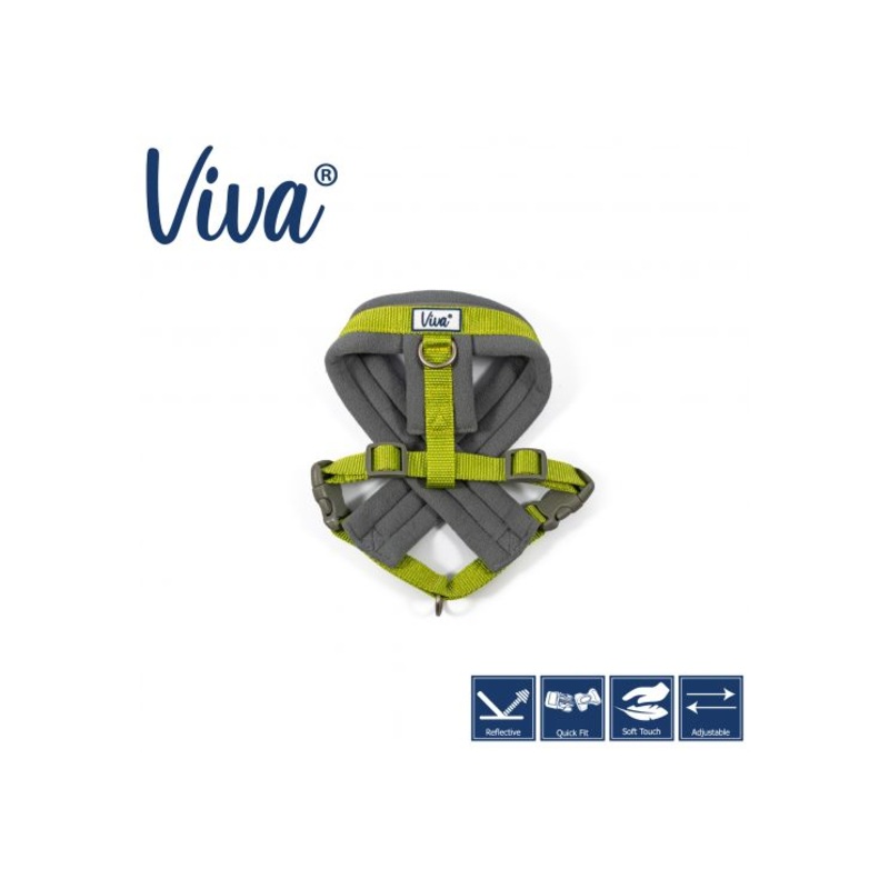 Ancol - Viva Nylon Padded Harness - Lime - XLarge (70-98cm)