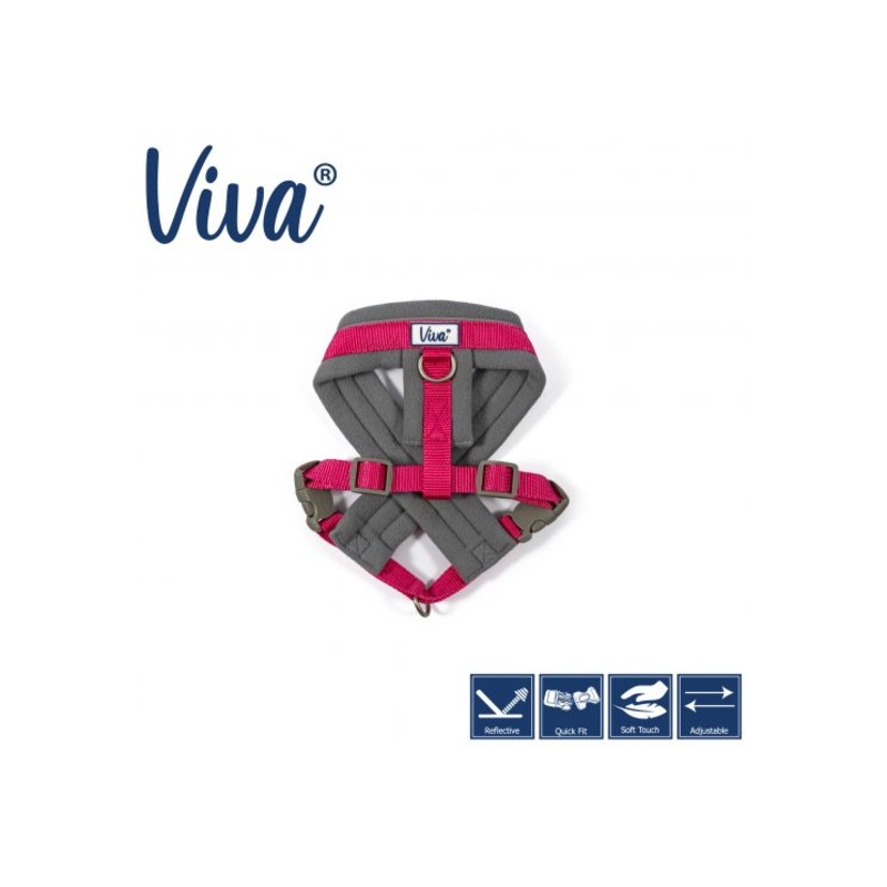 Ancol - Viva Nylon Padded Harness - Pink - Small (36-42cm)