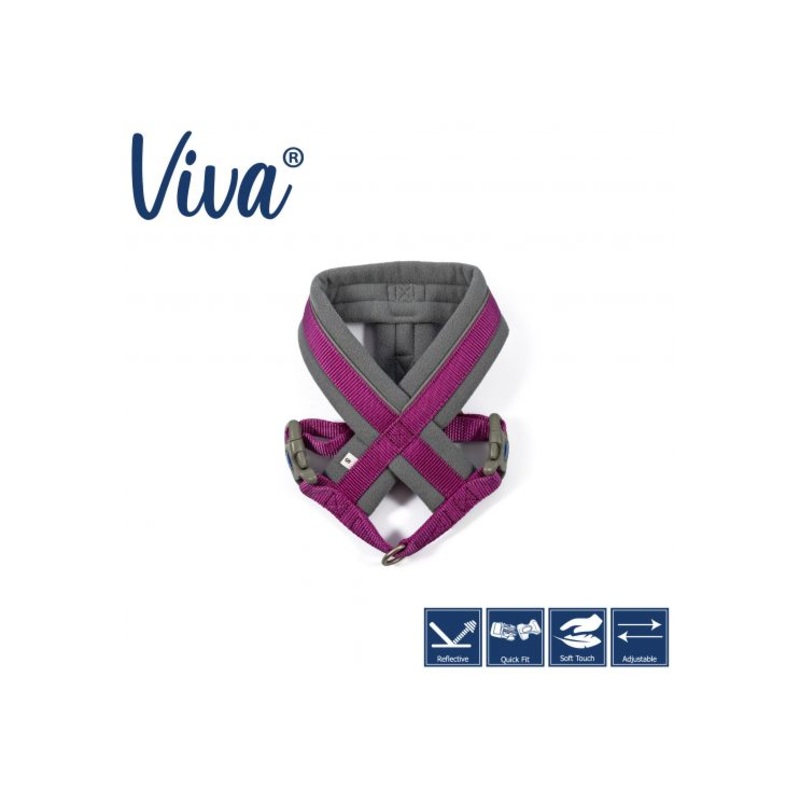 Ancol - Viva Nylon Padded Harness - Purple - XLarge (70-98cm)