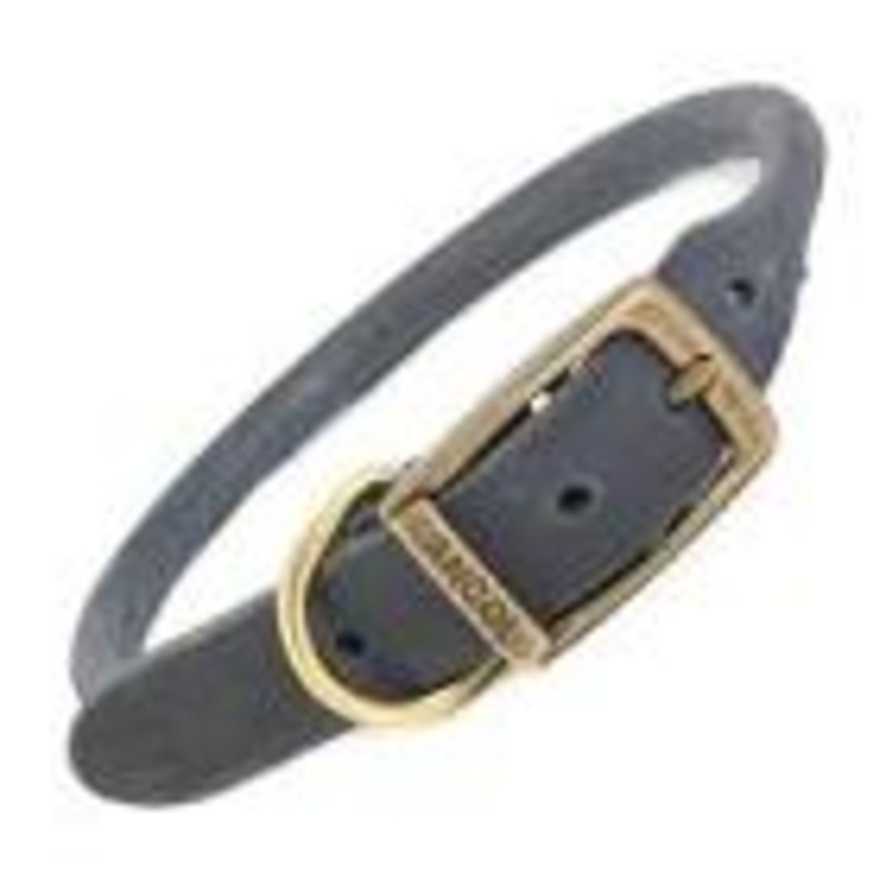Ancol - Timberwolf Round Leather Collar - Blue - Size 5 (39-48cm)