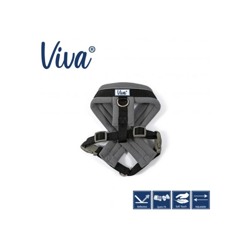 Ancol - Viva Nylon Padded Harness - Black - XLarge (70-98cm)