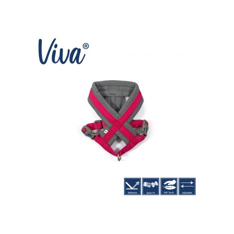Ancol - Viva Nylon Padded Harness - Pink - Medium (41-53cm)