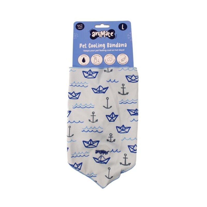 Animate - Pet Cooling Bandana - Anchor - Large - 66cm x 25cm