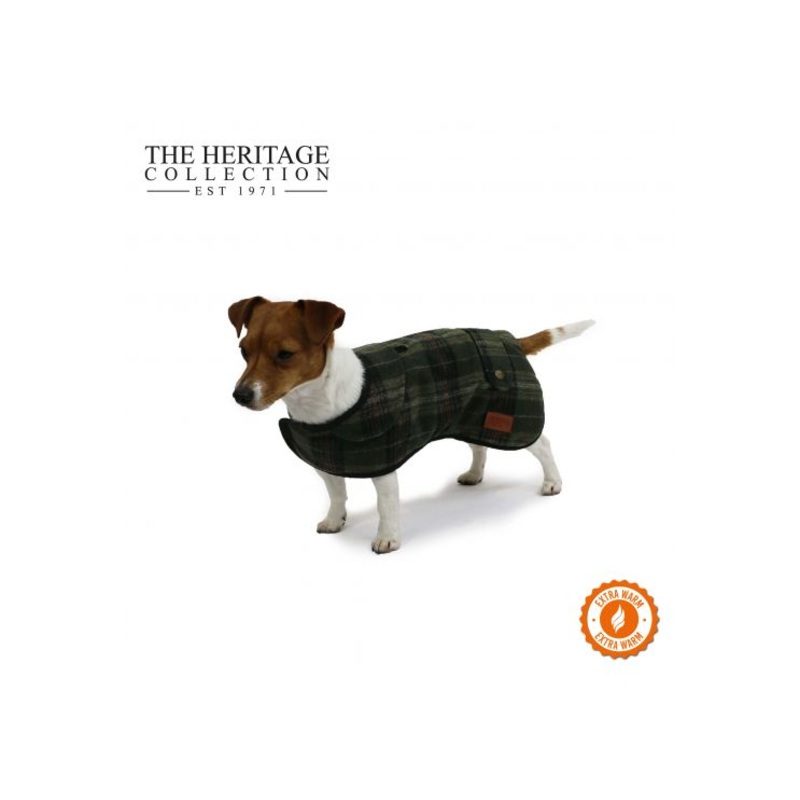 Ancol - Heritage Green Check Coat - 40cm
