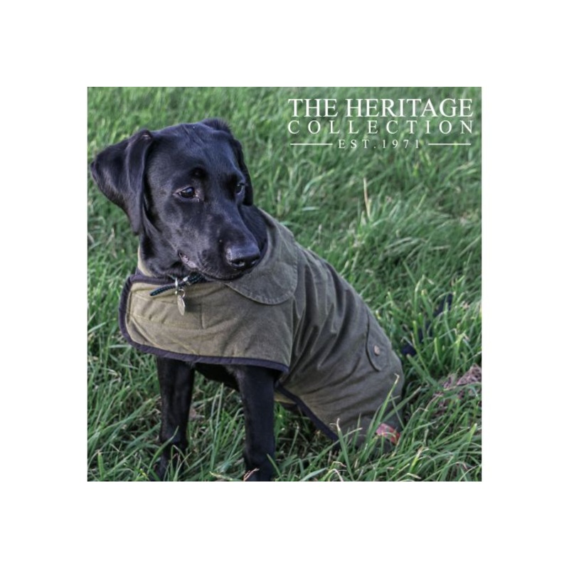 Ancol - Heritage Wax Coat - Green - 70cm