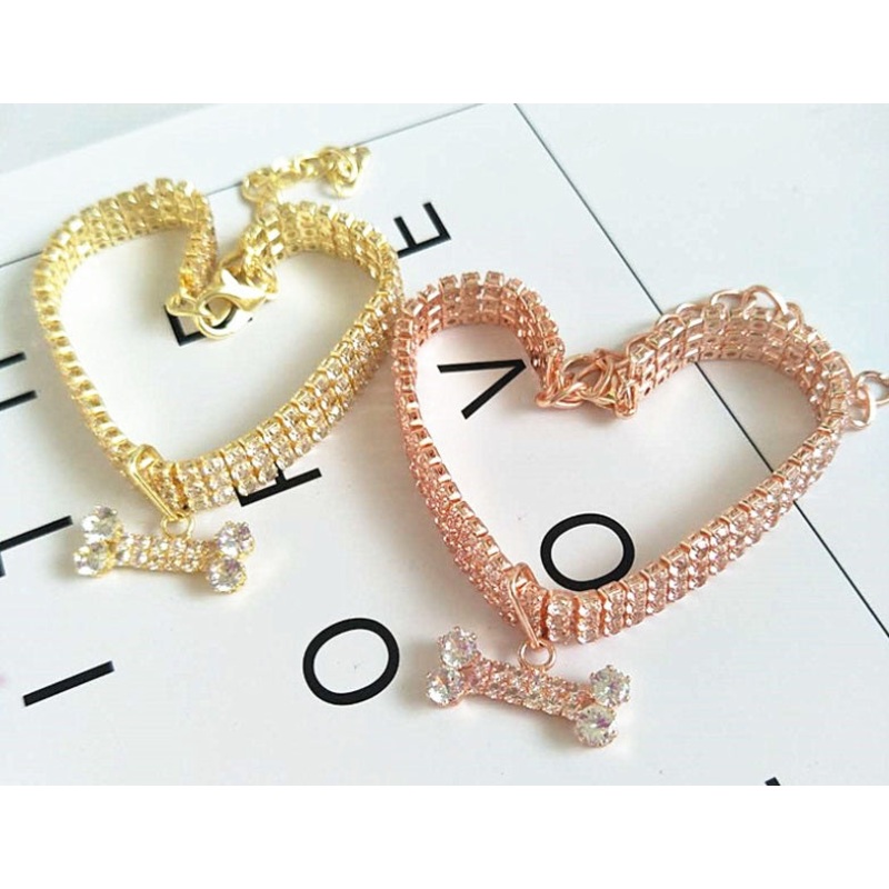Crystal Bone pet necklace