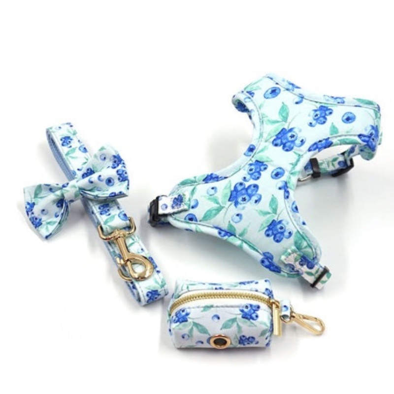 NEW Blueberry dog harness set
