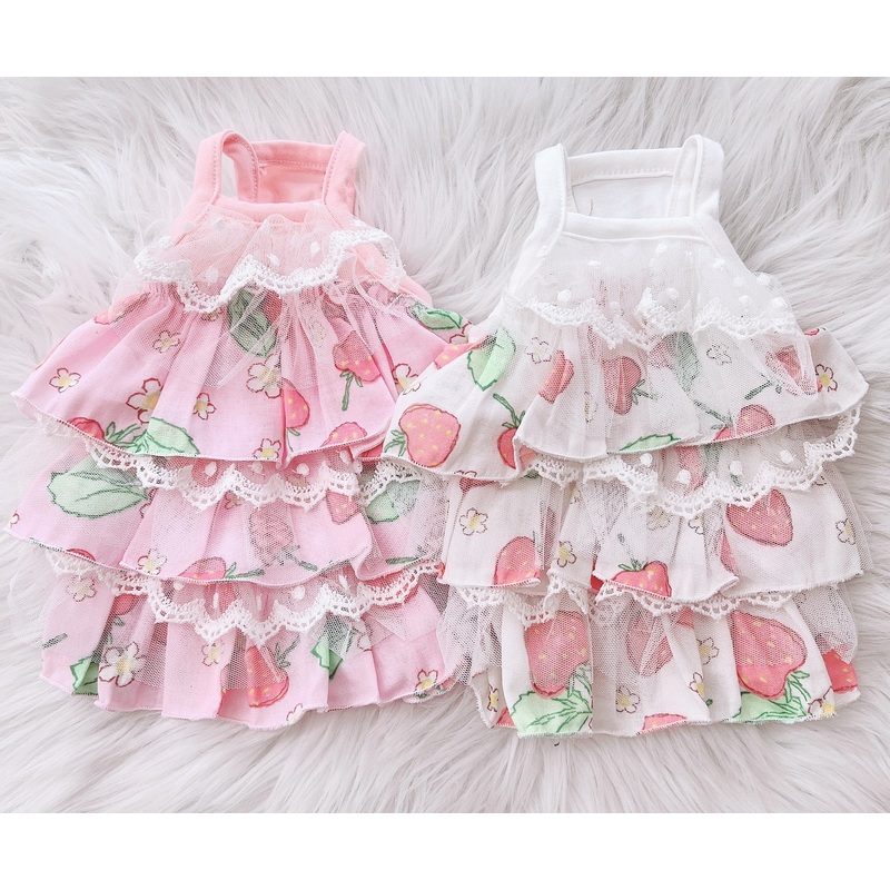 Strawberries Frill dog dress