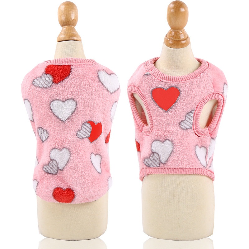 Valentine's dog fleece vest