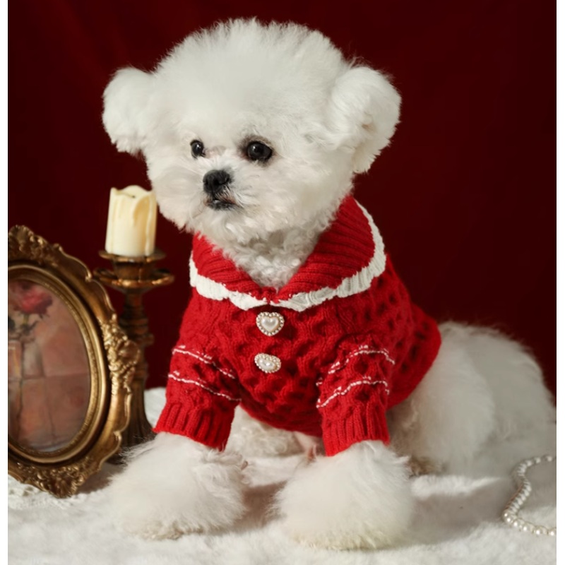 Valentines Heart dog knit jumper