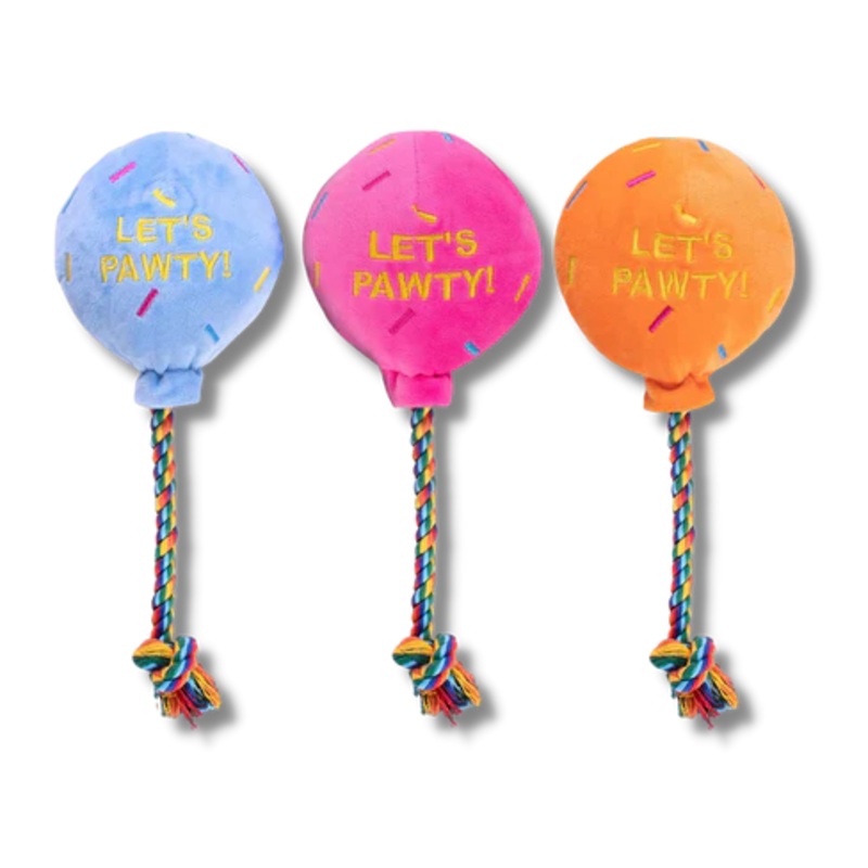 BIRTHDAY BALLOON PLUSH DOG TOY