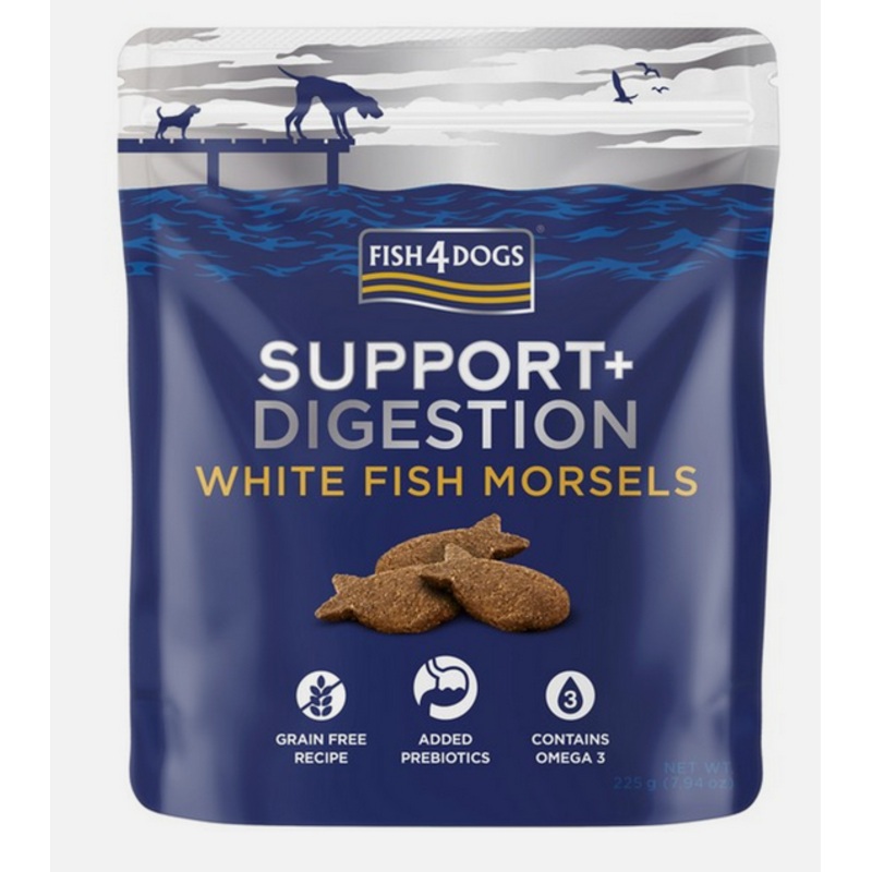 Fish4Dogs Support+ Digestion White Fish Morsels 225g