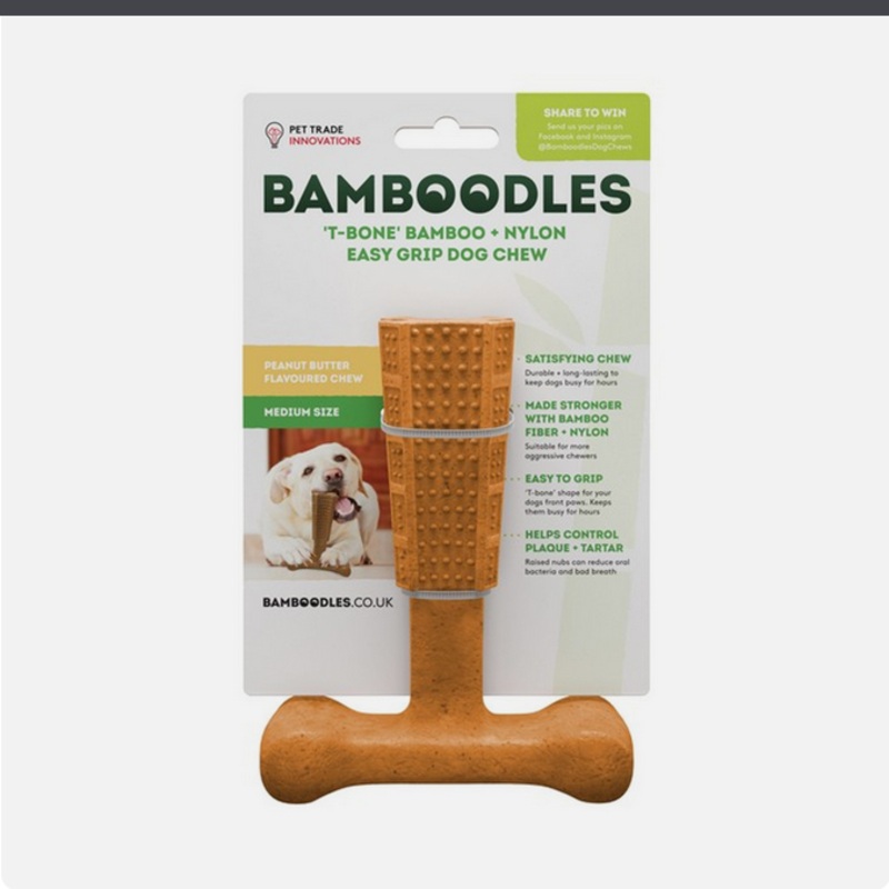 Bamboodles - Medium T-bone - Peanut Butter Flavour
