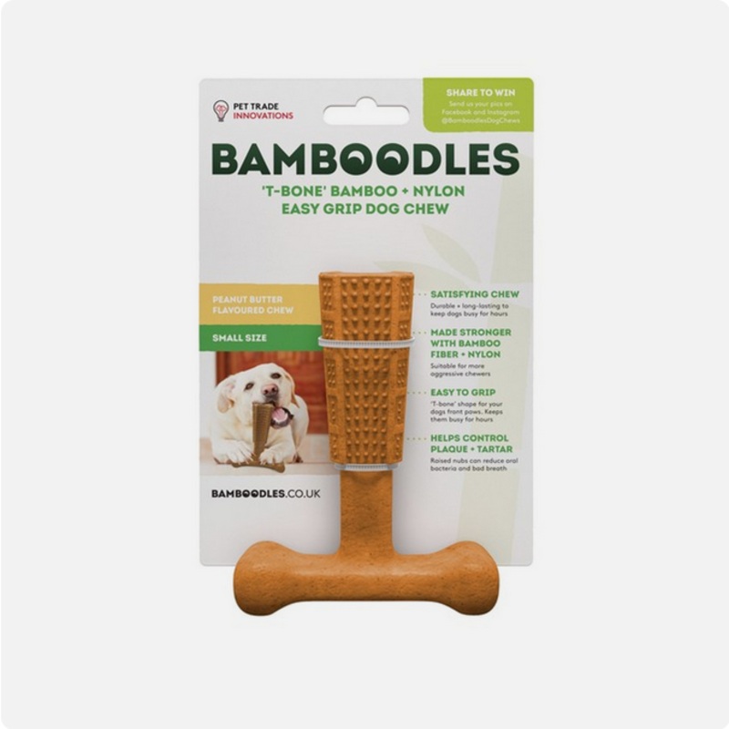 Bamboodles - Small T-bone - Peanut Butter Flavour