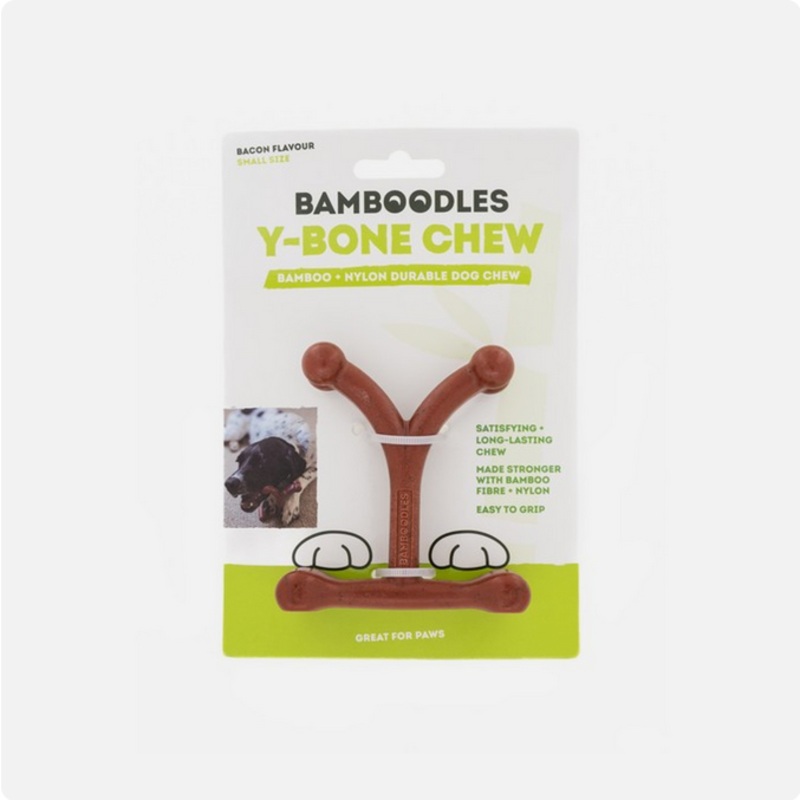 Bamboodles Small Y- Bone Chew - Bacon Flavour