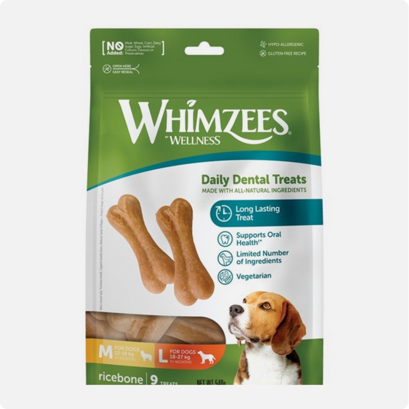 Whimzees - Ricebones - Medium/Large 9Pk