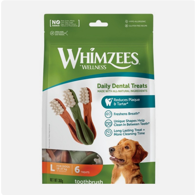 Whimzees - Toothbrush Large 150mm - 6Pk