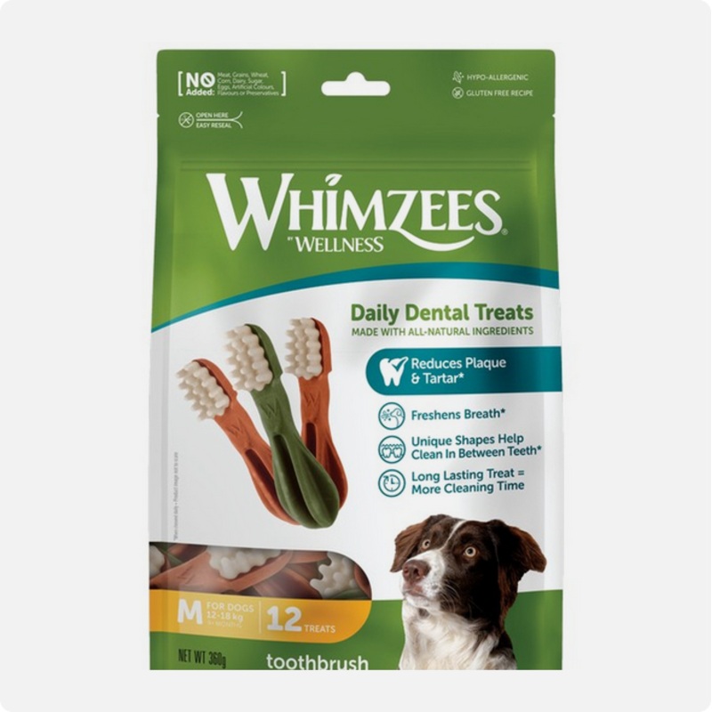 Whimzees Toothbrush Medium 110mm - 12Pk