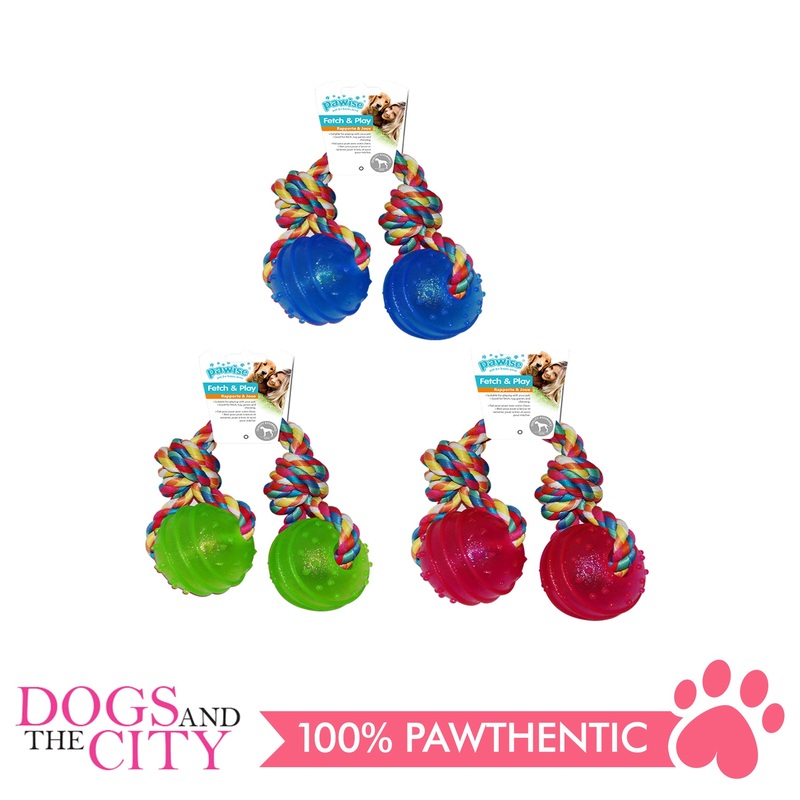 Pawise 14545 Dog Toy TPR 2 Balls w/Rope