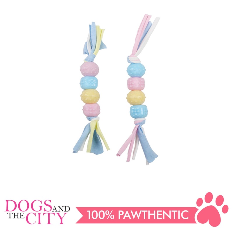 Pawise 14676 Dog Toy Puppy Life-Teething Balls w/ Rope