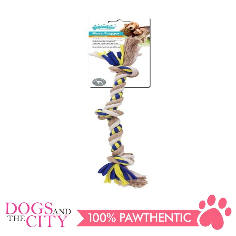 Pawise 14852 Dog Toy Floss Tugger 3 Knots Bone 27cm