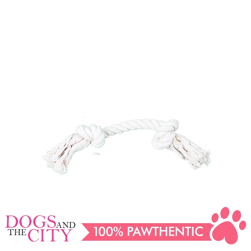 Pawise 14887 12" Rope Bone w/2 Knots Natural Color Dog Toy