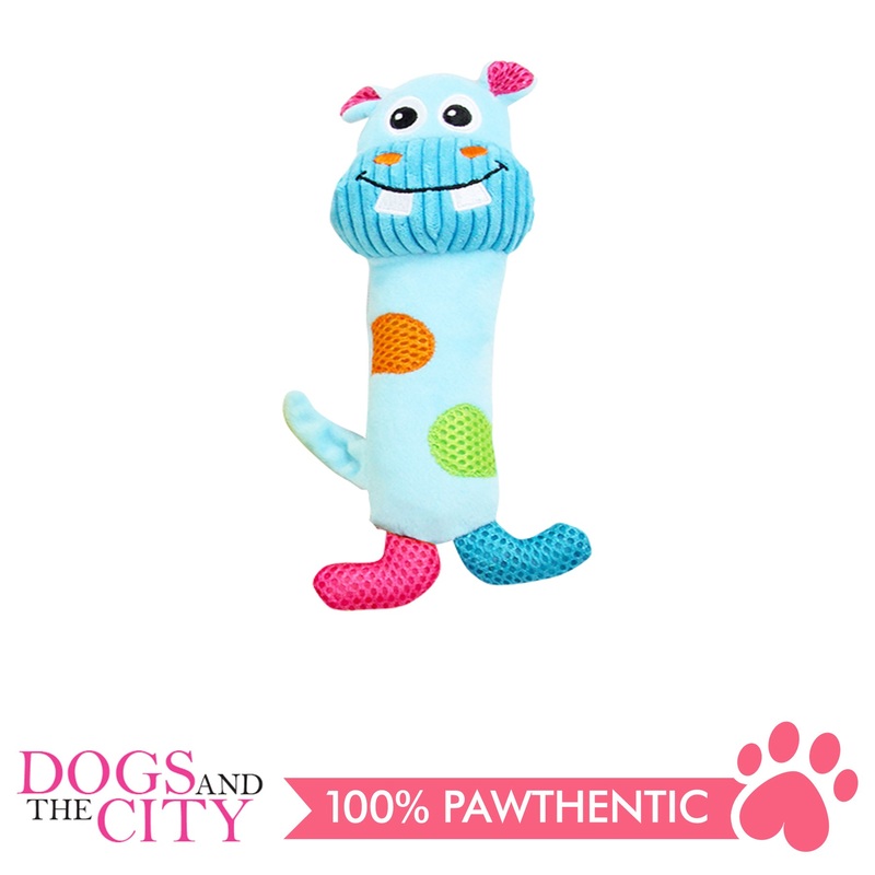 Pawise 15041 Vivid Life Hippo Stick Plush Pet Toy