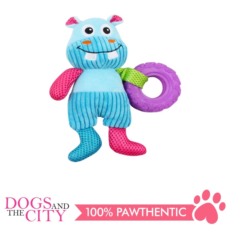 Pawise 15046 Vivid Life Swimming Hippo Plush Pet Toy